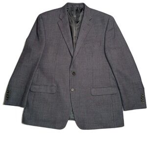 CHAPS Ralph Lauren Grey Tweed Wool Check Blazer Coat Men's 46R Academia‎ Office